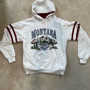 Montana Graphic Hoodie - White and Red